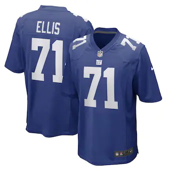 mens nike justin ellis royal new york giants game player je